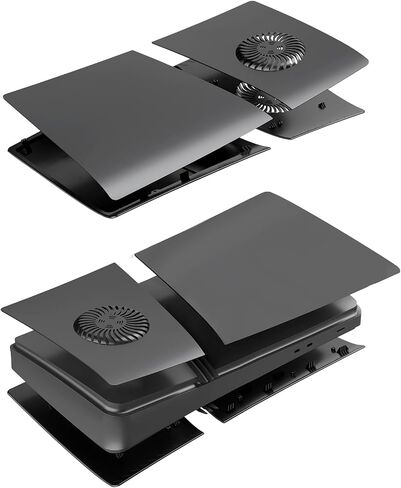 Black Faceplates for PS5 Pro Disc Edition Console with Cooling Vent, Precision Fit, Easy to Install, Replacement Hard Anti-Scratch Side Plates, Cover Plates Shell for PS5 Pro Accessories in Saudi Arabia