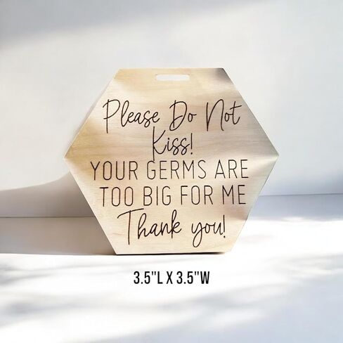 FELIXTA Please Do Not Touch Engraved Wooden Sign Your Germs Are Too Big For Me Stroller Sign Car Seat Tag, WHITE in Saudi Arabia