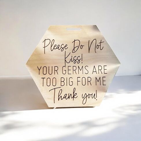 FELIXTA Please Do Not Touch Engraved Wooden Sign Your Germs Are Too Big For Me Stroller Sign Car Seat Tag, WHITE in Saudi Arabia