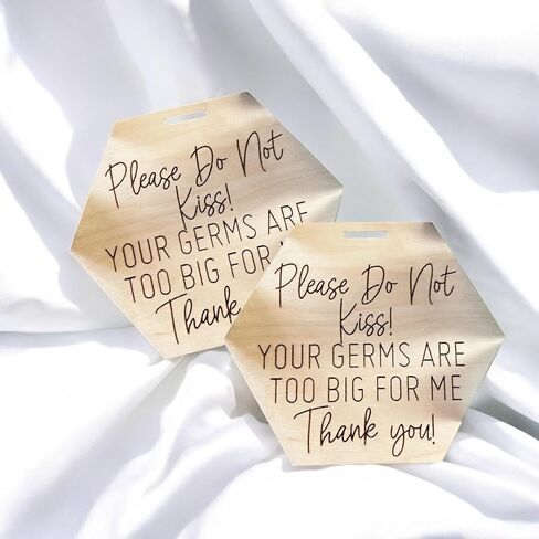 FELIXTA Please Do Not Touch Engraved Wooden Sign Your Germs Are Too Big For Me Stroller Sign Car Seat Tag, WHITE in Saudi Arabia