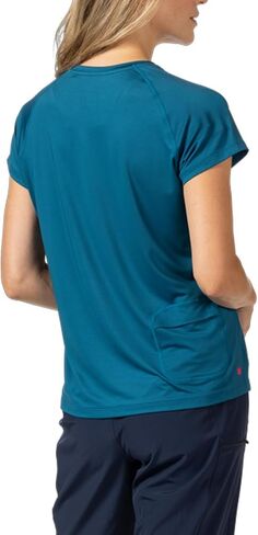 Terry V-Neck Tech Tee, Womens Short Sleeve Semi-Fitted UPF 50+ Sun Top Athletic Active Workout Shirt Cycling Jersey in Kuwait