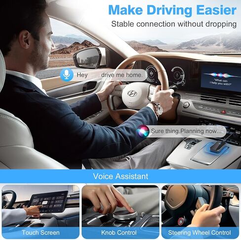 Wireless carplay Adapter for iPhone 2025, Convert Wired to Wireless CarPlay Adapter, Mini Size with Extension Cable USB & USB-C/Type-C,White in Kuwait
