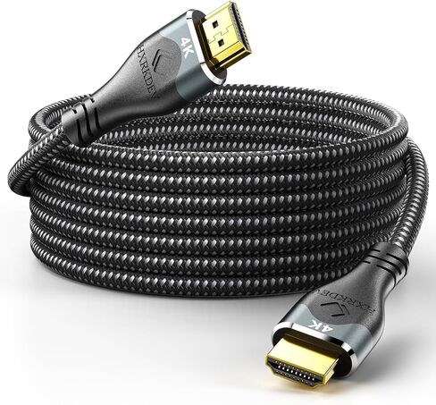 High Speed HDMI Cable, 18 Gbps, 4K 60HZ UHD 2160p, 24K Gold Plated Connectors, Nylon Braided Compatible for Laptop, Monitor, PS5, PS4, Xbox One, Fire TV & More (15ft) in Kuwait