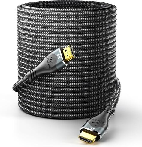 High Speed HDMI Cable, 18 Gbps, 4K 60HZ UHD 2160p, 24K Gold Plated Connectors, Nylon Braided Compatible for Laptop, Monitor, PS5, PS4, Xbox One, Fire TV & More (15ft) in Kuwait