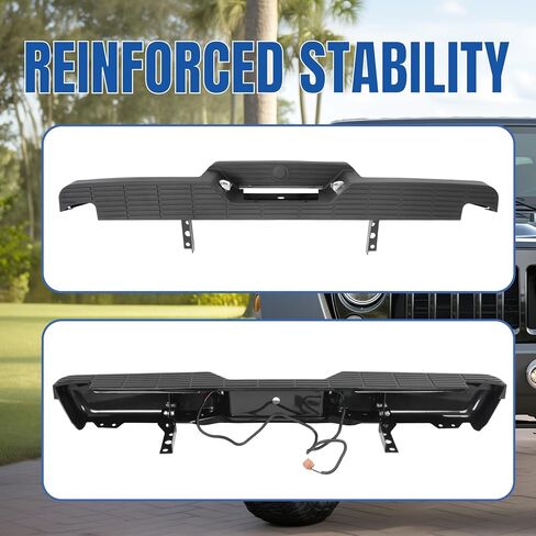 KUAFU Rear Step Bumper Compatible with 1993-2011 Ford Ranger Fleetside/Styleside Supercrew F1TZ17906G FO1102257 W/O Parking Aid Sensor Holes W/Brackets & License Plate Lights in Saudi Arabia