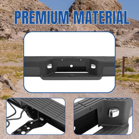 KUAFU Rear Step Bumper Compatible with 1993-2011 Ford Ranger Fleetside/Styleside Supercrew F1TZ17906G FO1102257 W/O Parking Aid Sensor Holes W/Brackets & License Plate Lights in Saudi Arabia