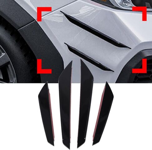 4PCS Car Front Bumper Splitter Fins Lip Trim, Glossy Black Improve Diffuser Shark Fin Kit for Car Spoiler Wing, Front Bumper Side Canards Splitter Fins for WRX STI VB 2022 Onwards in Saudi Arabia