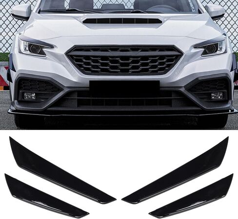 4PCS Car Front Bumper Splitter Fins Lip Trim, Glossy Black Improve Diffuser Shark Fin Kit for Car Spoiler Wing, Front Bumper Side Canards Splitter Fins for WRX STI VB 2022 Onwards in Saudi Arabia