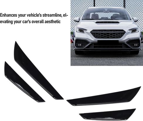 4PCS Car Front Bumper Splitter Fins Lip Trim, Glossy Black Improve Diffuser Shark Fin Kit for Car Spoiler Wing, Front Bumper Side Canards Splitter Fins for WRX STI VB 2022 Onwards in Saudi Arabia