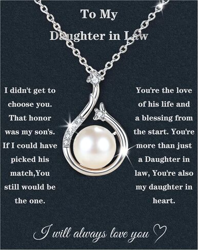 Christmas Gifts For Daughter In Law Necklace 925 Sterling Silver Daughter In Law Gifts From Mother In Law Birthday Gifts With Message Card &Gift Box in Kuwait