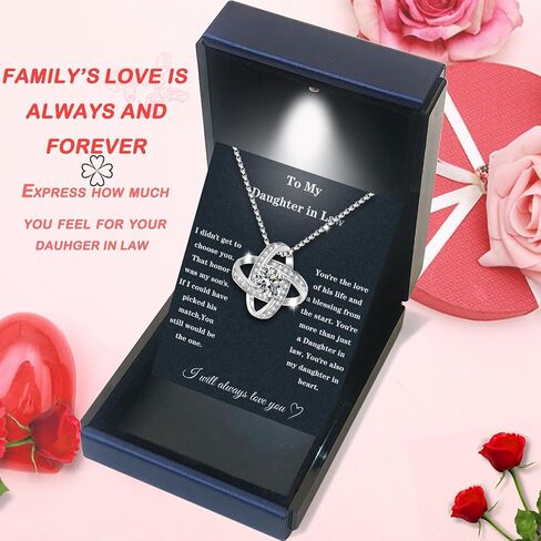 Christmas Gifts For Daughter In Law Necklace 925 Sterling Silver Daughter In Law Gifts From Mother In Law Birthday Gifts With Message Card &Gift Box in Kuwait