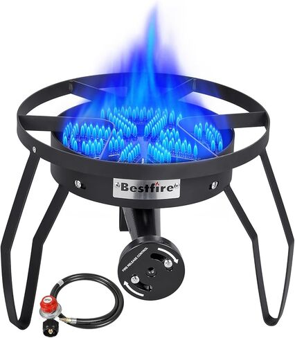 Bestfire Propane Burner, Single Propane Stove, Windproof Gas Stove for Outdoor Cooking, Portable Gaming Stove with Piezo Ignition, Includes Carrying Bag in Kuwait
