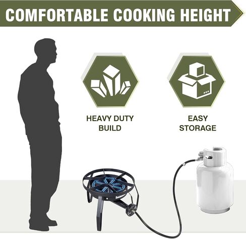 Bestfire Propane Burner, Single Propane Stove, Windproof Gas Stove for Outdoor Cooking, Portable Gaming Stove with Piezo Ignition, Includes Carrying Bag in Kuwait