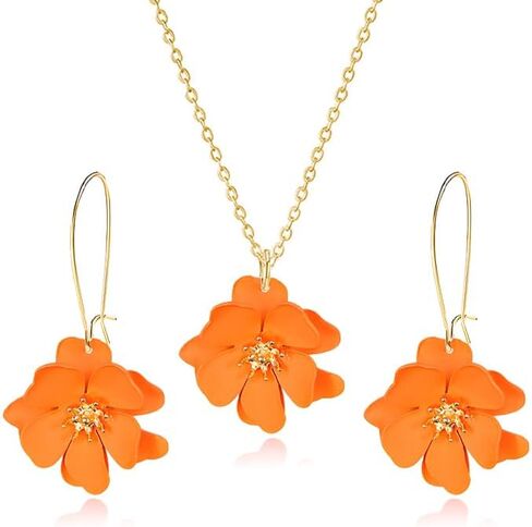 Wcrazye Bohemian Daisy Flower Earlace Necklace مجموعات للنساء الفريد من نوع in Saudi Arabia