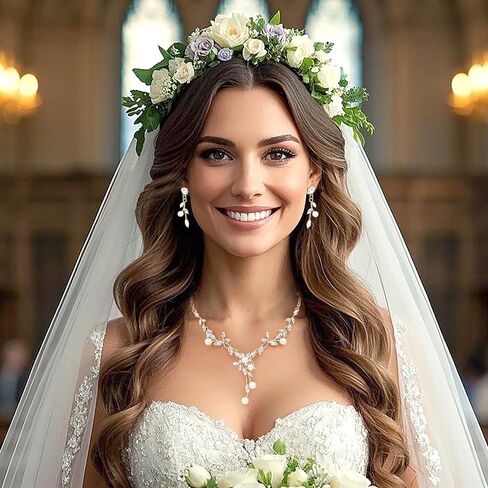 مجموعات مجوهرات زفاف Oriamour Rhinestone للنساء الزفاف الكريستال سوار الأقراط in Kuwait
