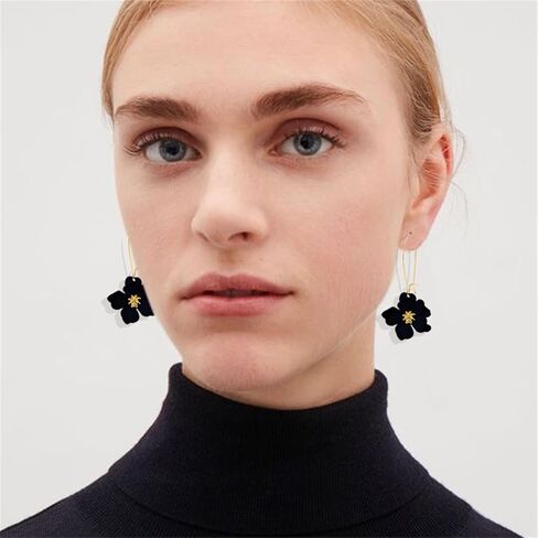 WCRAZYE Bohemian Daisy Flower Earrings Necklace Sets for Women Unique Trendy Boho Matte 3D Gold Flower Floral Petal Statement Earring Wedding Jewelry in Saudi Arabia