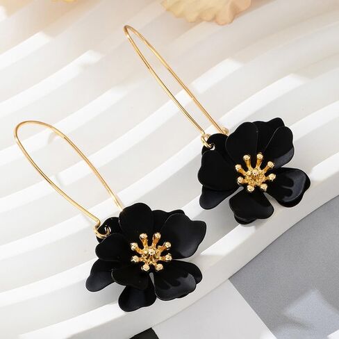 WCRAZYE Bohemian Daisy Flower Earrings Necklace Sets for Women Unique Trendy Boho Matte 3D Gold Flower Floral Petal Statement Earring Wedding Jewelry in Saudi Arabia