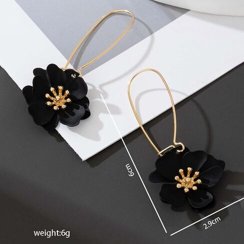 WCRAZYE Bohemian Daisy Flower Earrings Necklace Sets for Women Unique Trendy Boho Matte 3D Gold Flower Floral Petal Statement Earring Wedding Jewelry in Saudi Arabia