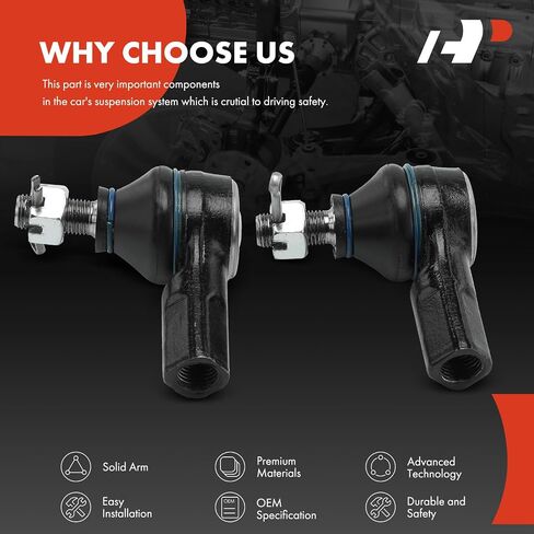 A-Premium 2 x Front Outer Tie Rod Ends, Compatible with Honda Element 2003-2011 & Acura RSX 2002-2006 in Saudi Arabia