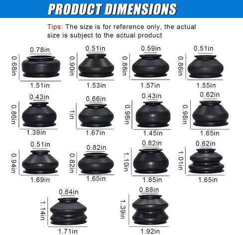 14PCS Ball Joint Car Tie Rod Boot, Rubber Tie Rod End Boots Dust Protection Cover, Automotive Turn To Rods Arm Ball Joint Head Boot, Universal Vehicles Suspension Steering Accessories in Saudi Arabia