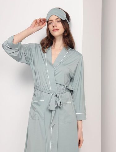 Premium Viscose from Bamboo Robe for Women Long Sleeve Bathrobes Soft Kimono Robes in Saudi Arabia