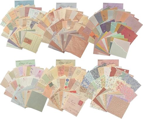 مجموعة من 6 قطع من دفاتر القصاصات الورقية الخاصة المختلطة من هوراليونا، أوراق ورقية مزخرفة لتزيين سجل القصاصات بنفسك (96 ورقة) in Kuwait