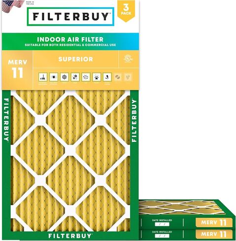 Filterbuy 24x30x1 Air Filter MERV 11 Allergen Defense (3-Pack), Pleated HVAC AC Furnace Air Filters Replacement (Actual Size: 23.88 x 29.88 x 0.75 Inches) in Saudi Arabia