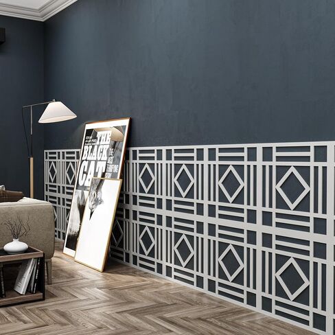 Birdeco MDF لوحة حائط مزخرفة لتغطية 23.6 × 23.6 بوصة مع MDF غير معبأ 8 مم، ألواح حائط خشبية للمطبخ، الحمام، غرفة النوم، غرفة المعيشة، غرفة الطعام، المكتب، ديكور المنزل in Saudi Arabia
