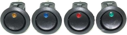 5pcs Car 12V 3 Pin Round Rocker Dot Boat LED LED تبديل التبديل/OFF (أصفر MY) in Saudi Arabia