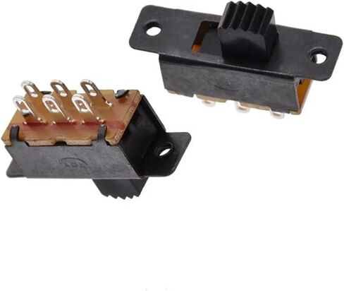 10Pcs Slide Switch 2 Position 6 Pins with Fixed Hole Handle High 7mm DPDT 2P2T SS22F25G7 SS22F25-G7 Toggle Switch 125VAC in Saudi Arabia