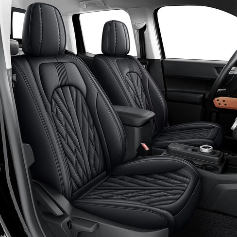 أغطية المقاعد مناسبة لفورد مافريك: 2022 2023 2024 2025 أغطية مقعد السيارة الأمامية الشاحنة (الأسود والرمادي ، 2 مساءً) in Kuwait