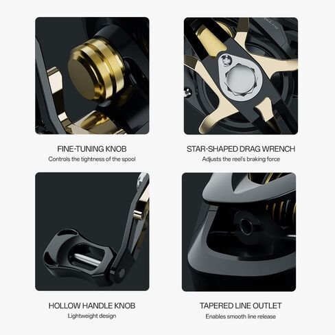 Fishing Baitcasting Reel, Baitcaster Fishing Reels with 18+1BB Stainless Steel Ball Bearings,Magnetic Braking System for Fishing Saltwater Freshwater, Available in 7.1: 1 in Kuwait