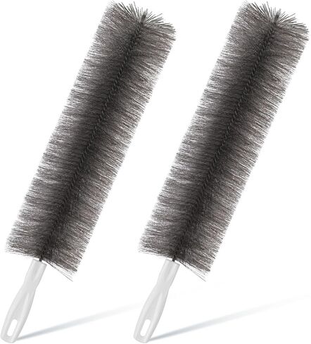 Sliner 2 Pcs Cobweb Duster Bendable Fan Duster Plastic Dust Cleaner Reusable Head Ceiling Brush Microfiber Dirt Remover for Fan Air Conditioning Home Vents Shutters (Gray) in Saudi Arabia