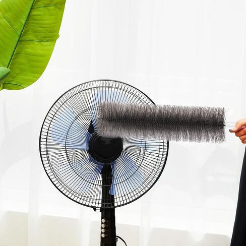 Sliner 2 Pcs Cobweb Duster Bendable Fan Duster Plastic Dust Cleaner Reusable Head Ceiling Brush Microfiber Dirt Remover for Fan Air Conditioning Home Vents Shutters (Gray) in Saudi Arabia