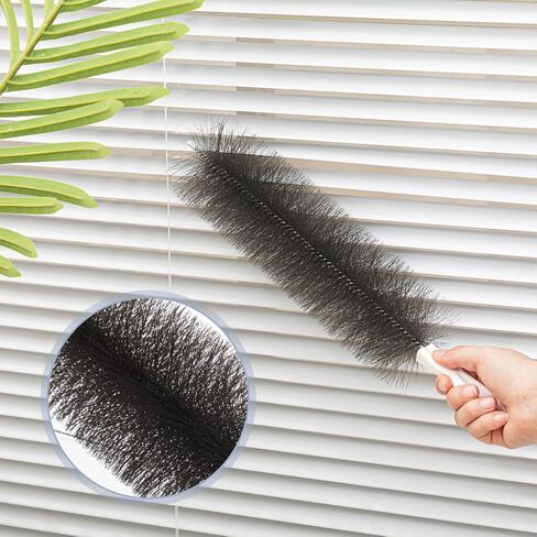 Sliner 2 Pcs Cobweb Duster Bendable Fan Duster Plastic Dust Cleaner Reusable Head Ceiling Brush Microfiber Dirt Remover for Fan Air Conditioning Home Vents Shutters (Gray) in Saudi Arabia