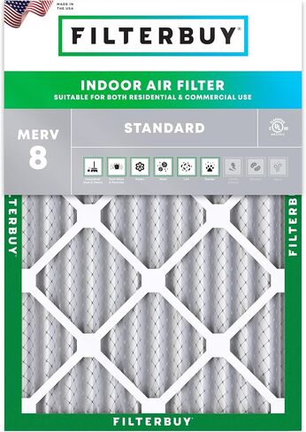 Filterbuy 18x22x1 Air Filter MERV 8 Dust Defense (1-Pack), Pleated HVAC AC Furnace Air Filters Replacement (Actual Size: 17.75 x 21.75 x 0.75 Inches) in Saudi Arabia