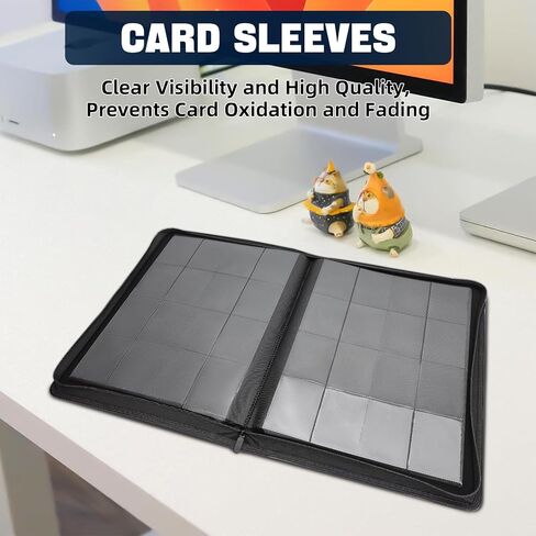 1000+ Pockets Trading Card Binder, 16 Pocket Ringless Card Binder Album Folder - Premium Side Loading Zip Binder for Yu-Gi-Oh, TCG, Sports, Game Trading Cards -Black in Kuwait