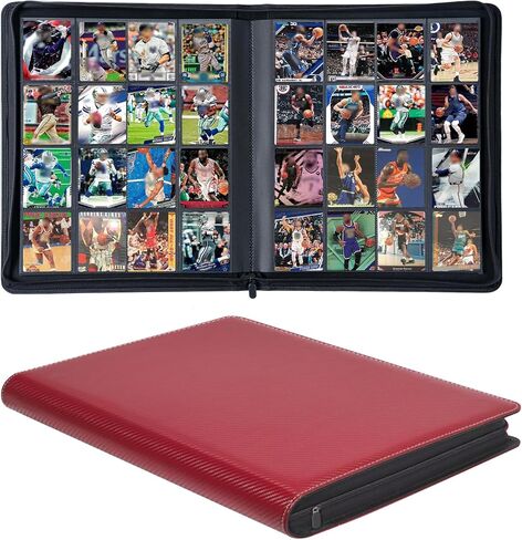 1000+ Pockets Trading Card Binder, 16 Pocket Ringless Card Binder Album Folder - Premium Side Loading Zip Binder for Yu-Gi-Oh, TCG, Sports, Game Trading Cards -Black in Kuwait