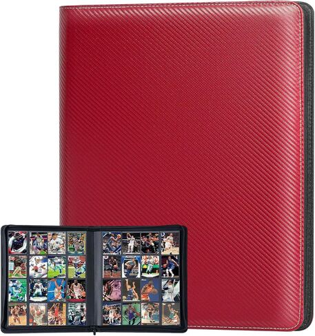 1000+ Pockets Trading Card Binder, 16 Pocket Ringless Card Binder Album Folder - Premium Side Loading Zip Binder for Yu-Gi-Oh, TCG, Sports, Game Trading Cards -Black in Kuwait