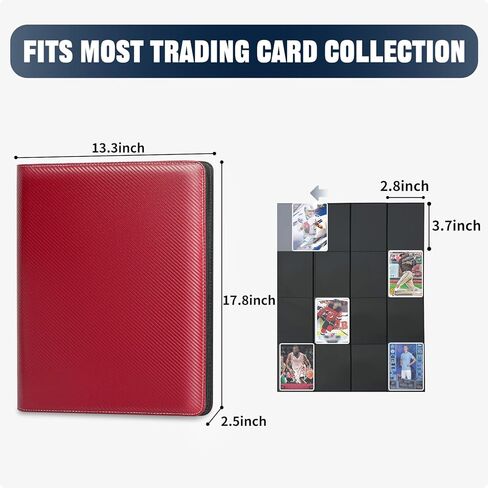 1000+ Pockets Trading Card Binder, 16 Pocket Ringless Card Binder Album Folder - Premium Side Loading Zip Binder for Yu-Gi-Oh, TCG, Sports, Game Trading Cards -Black in Kuwait