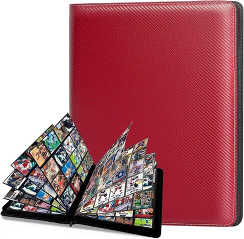 1000+ Pockets Trading Card Binder, 16 Pocket Ringless Card Binder Album Folder - Premium Side Loading Zip Binder for Yu-Gi-Oh, TCG, Sports, Game Trading Cards -Black in Kuwait