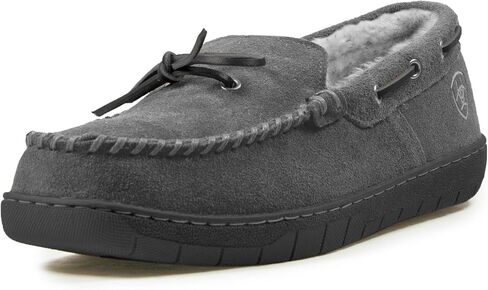 ARIAT Men's Indoor/Outdoor Warm Comfortable Harrison Moccasin Slippers with Genuine Suede Leather Upper in Saudi Arabia