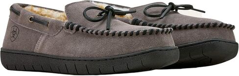 ARIAT Men's Indoor/Outdoor Warm Comfortable Harrison Moccasin Slippers with Genuine Suede Leather Upper in Saudi Arabia
