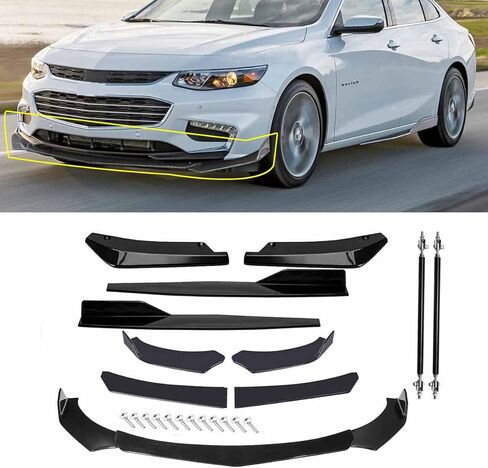 Spoiler Splitter Body Glossy Black Fit for 2009-2020 Ni-ssan Altima Front Rear Bumper Lip Kit Side Skirt Universal Fit in Saudi Arabia