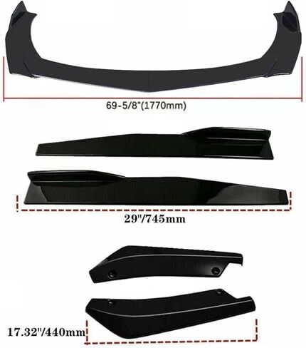 Spoiler Splitter Body Glossy Black Fit for 2009-2020 Ni-ssan Altima Front Rear Bumper Lip Kit Side Skirt Universal Fit in Saudi Arabia