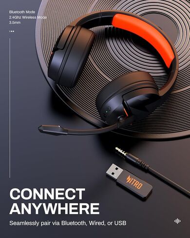 Acer PS5 Headset | Non-Stop 100H Battery | Dynamic 50mm Drivers | Clear Voice Mic | Bluetooth5.3, 3.5mm | Gaming Headphones for PC, Meeting, Music, PS4 Headset& Wireless Gaming Headset - White in Kuwait