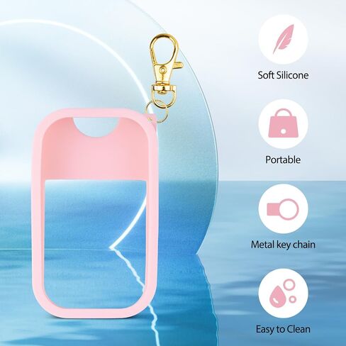 Silicone Case Compatible with Touchland Hand Sanitizer Spray, Protective Case with Keychain for Power Mist and Glow Mist 1 fl oz, Hand Sanitizer Spray Accessory (Colourful 1, 3 Pack) in Kuwait