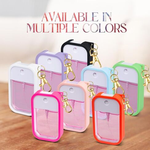 Silicone Case Compatible with Touchland Hand Sanitizer Spray, Protective Case with Keychain for Power Mist and Glow Mist 1 fl oz, Hand Sanitizer Spray Accessory (Colourful 1, 3 Pack) in Kuwait