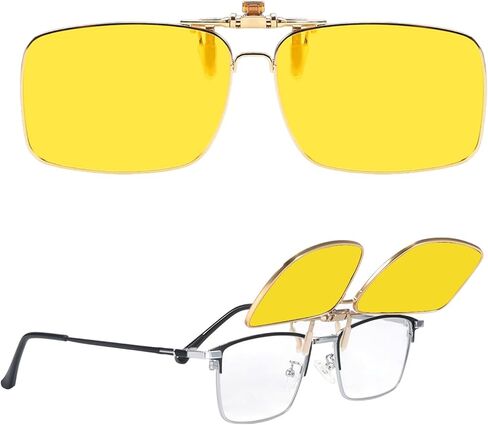 Myiaur Clip on Sunglasses Over Prescription Glasses for Men Women Polarized Flip Up Glasses UV400 Protection Metal Frame in Kuwait
