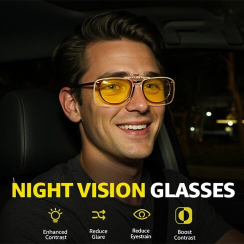 Myiaur Clip on Sunglasses Over Prescription Glasses for Men Women Polarized Flip Up Glasses UV400 Protection Metal Frame in Kuwait